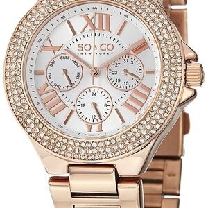 Women's Rose Gold Watch with Crystal Bezel